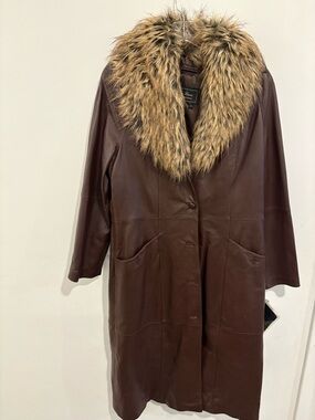Terry Lewis Coat with Faux Fur Collar